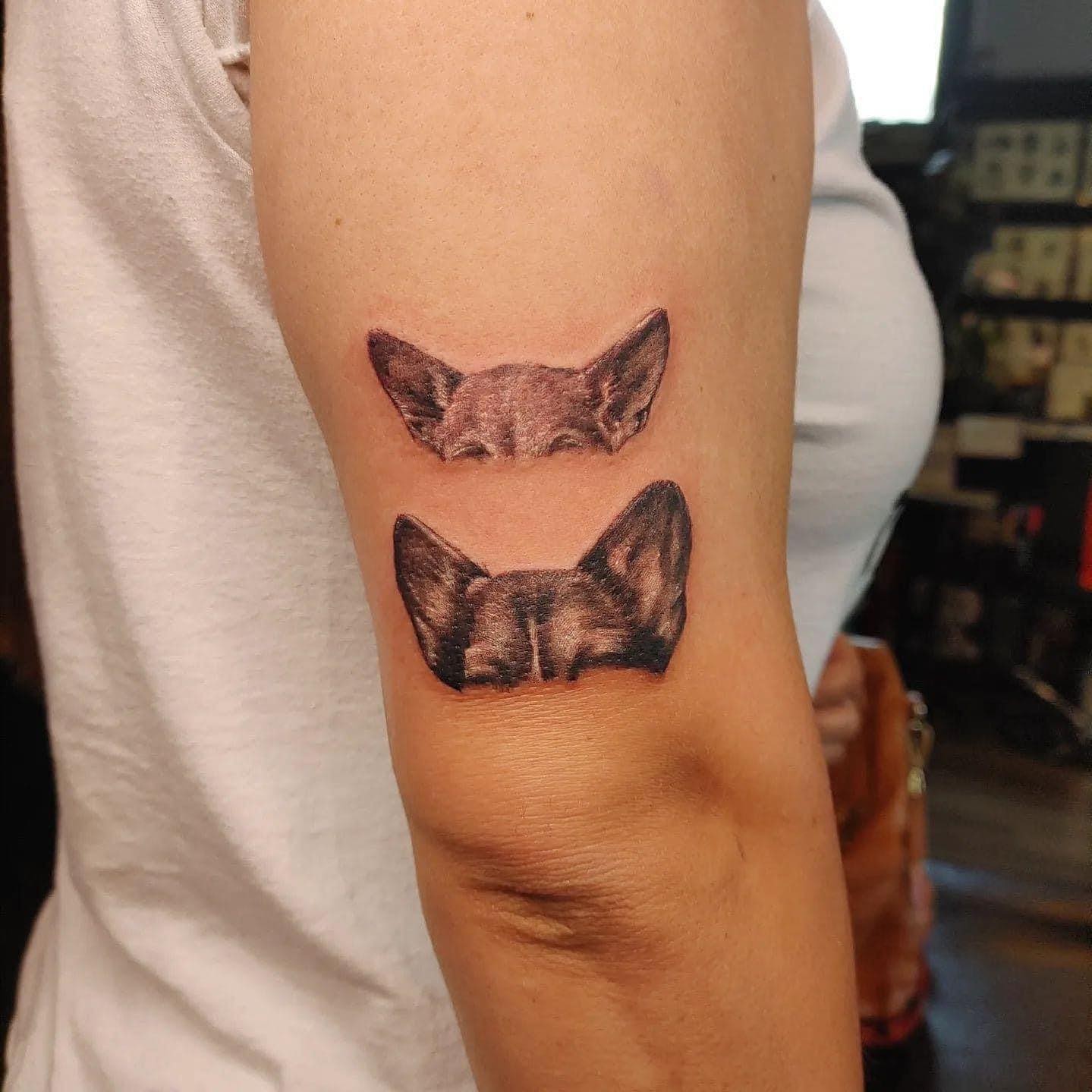 Realistic Dog Ear Tattoo