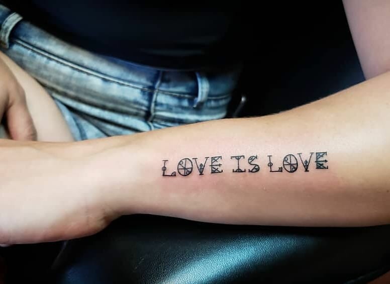 Love Is Love Tattoo For Side Arm