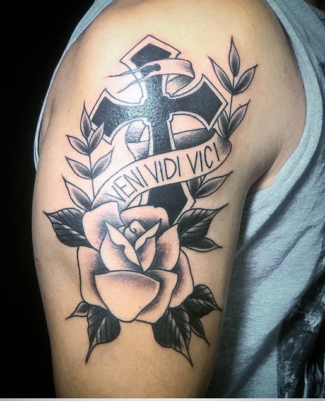 Veni Vidi Vici Tattoos Shoulder Tattoo