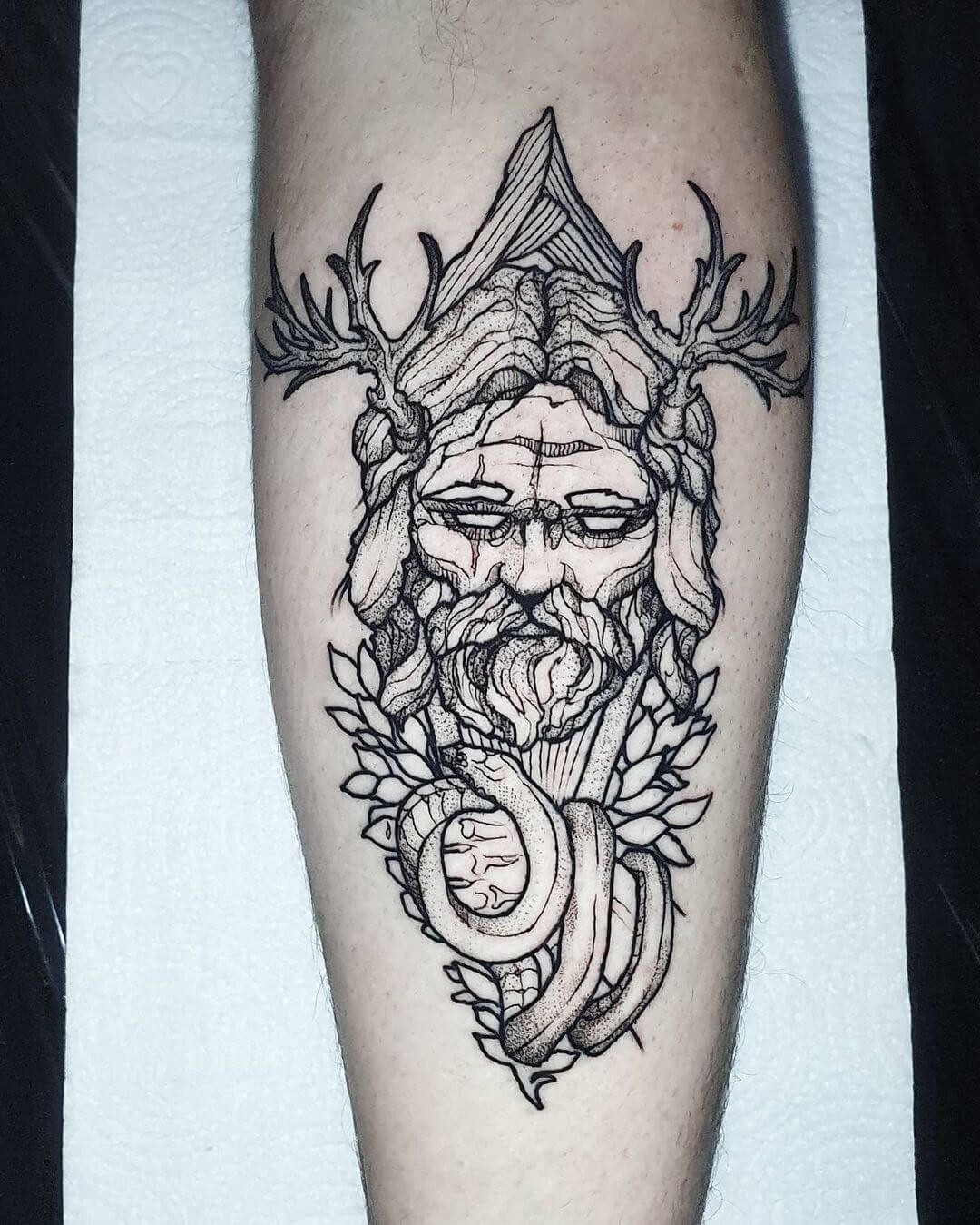 Cernunnos Face Tattoo