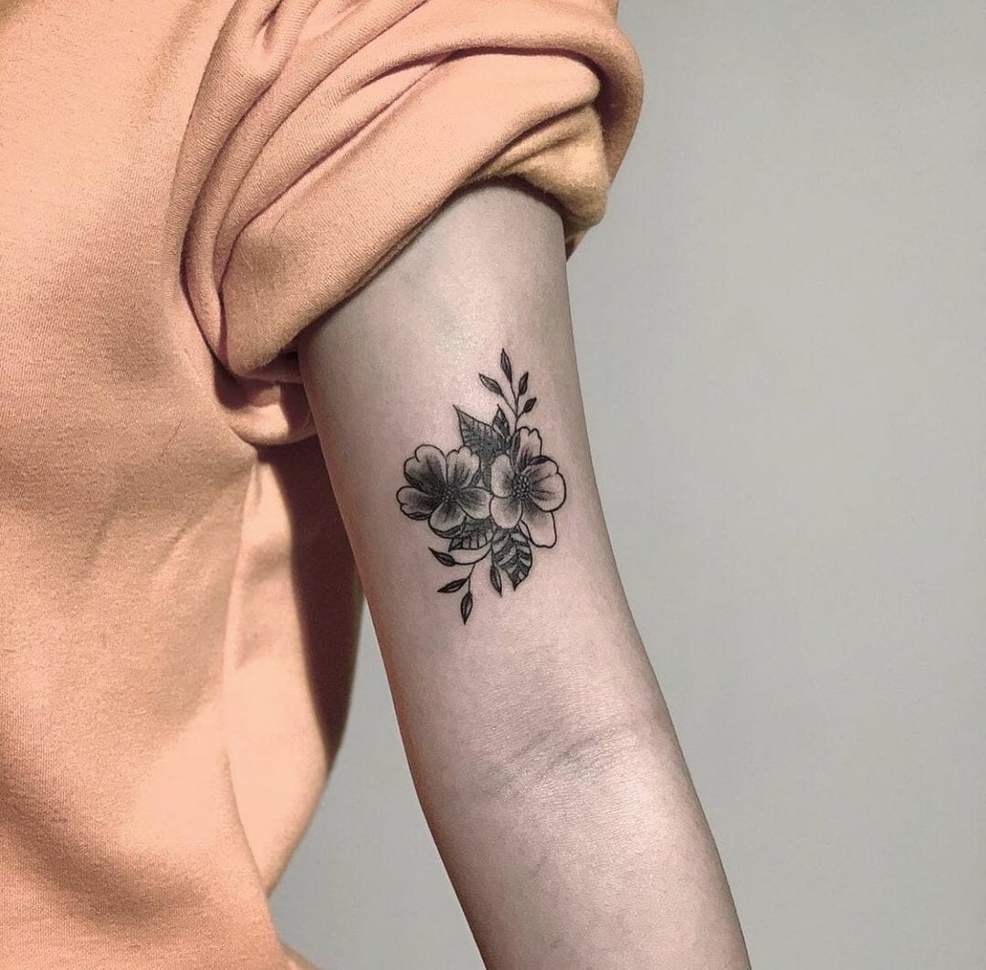 Minimalistic Japanese Cherry Blossom Tattoo Design