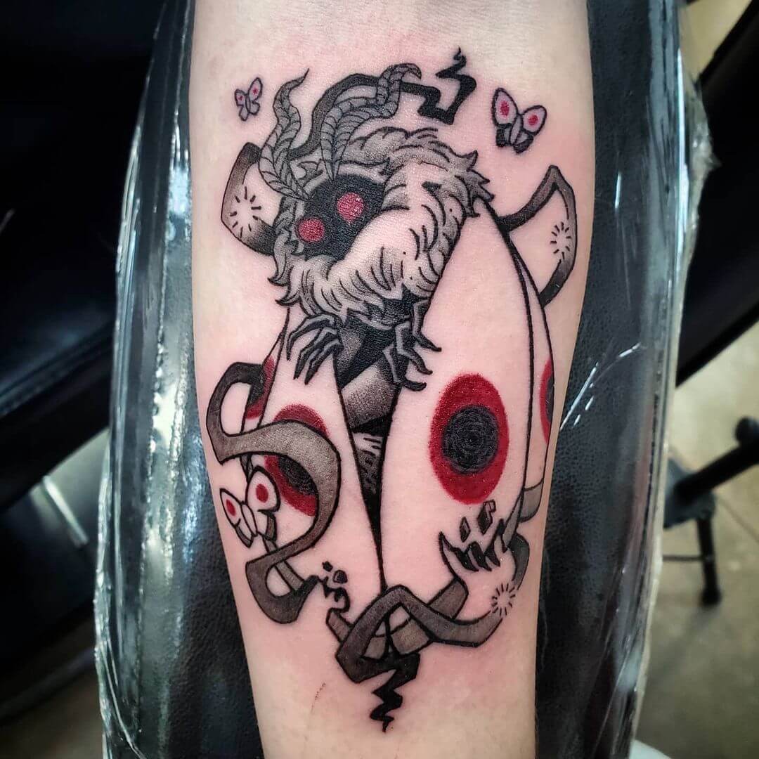 Trash Polka Mothman Wings Tattoo