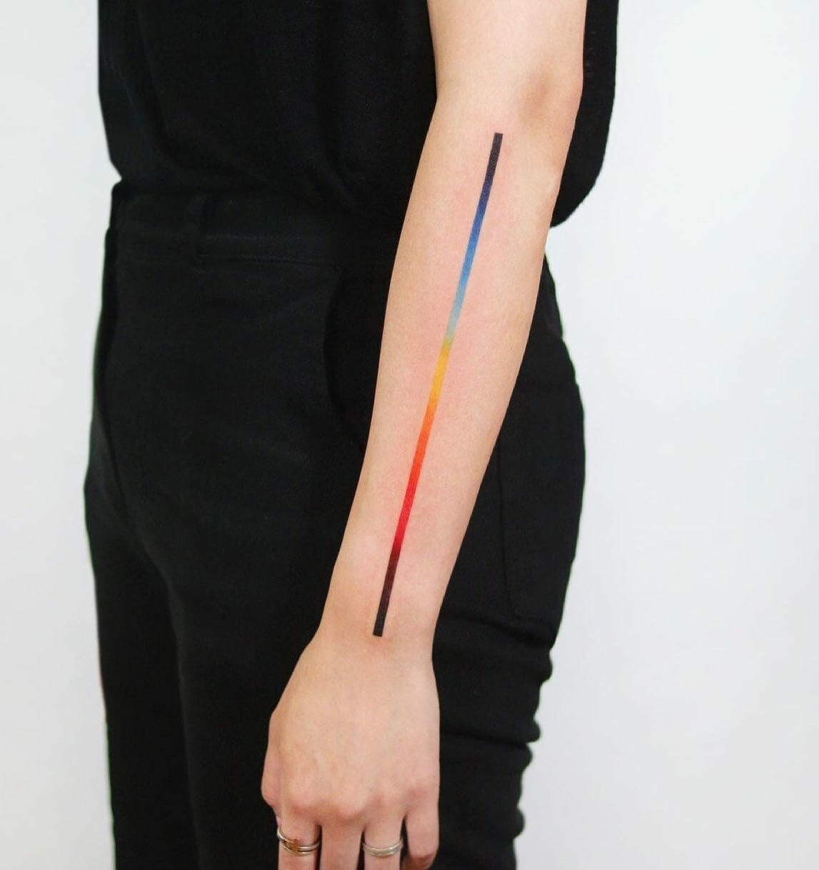 Simple Rainbow Stripe Tattoo