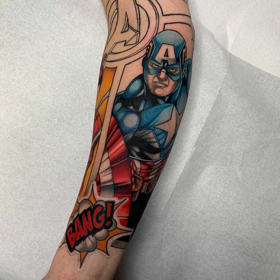 Forearm Captain America Shield Designs For Men