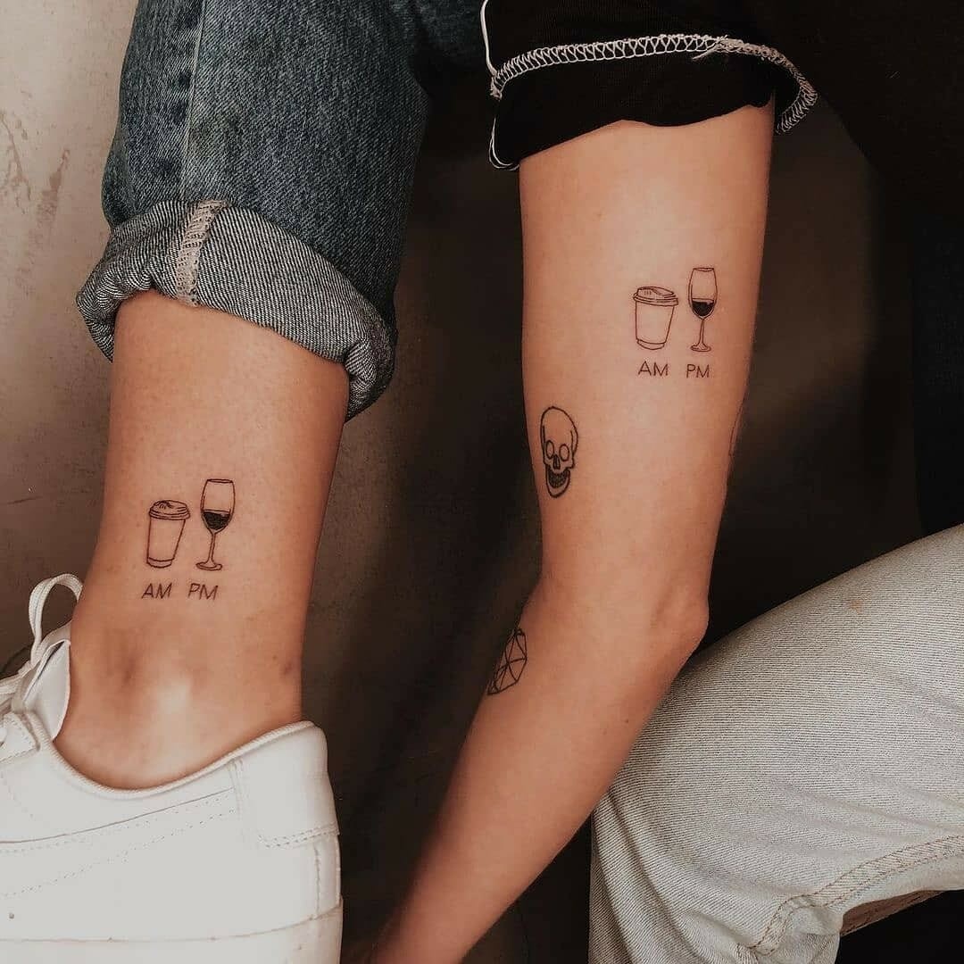 The Matching Wine Glass Tattoos