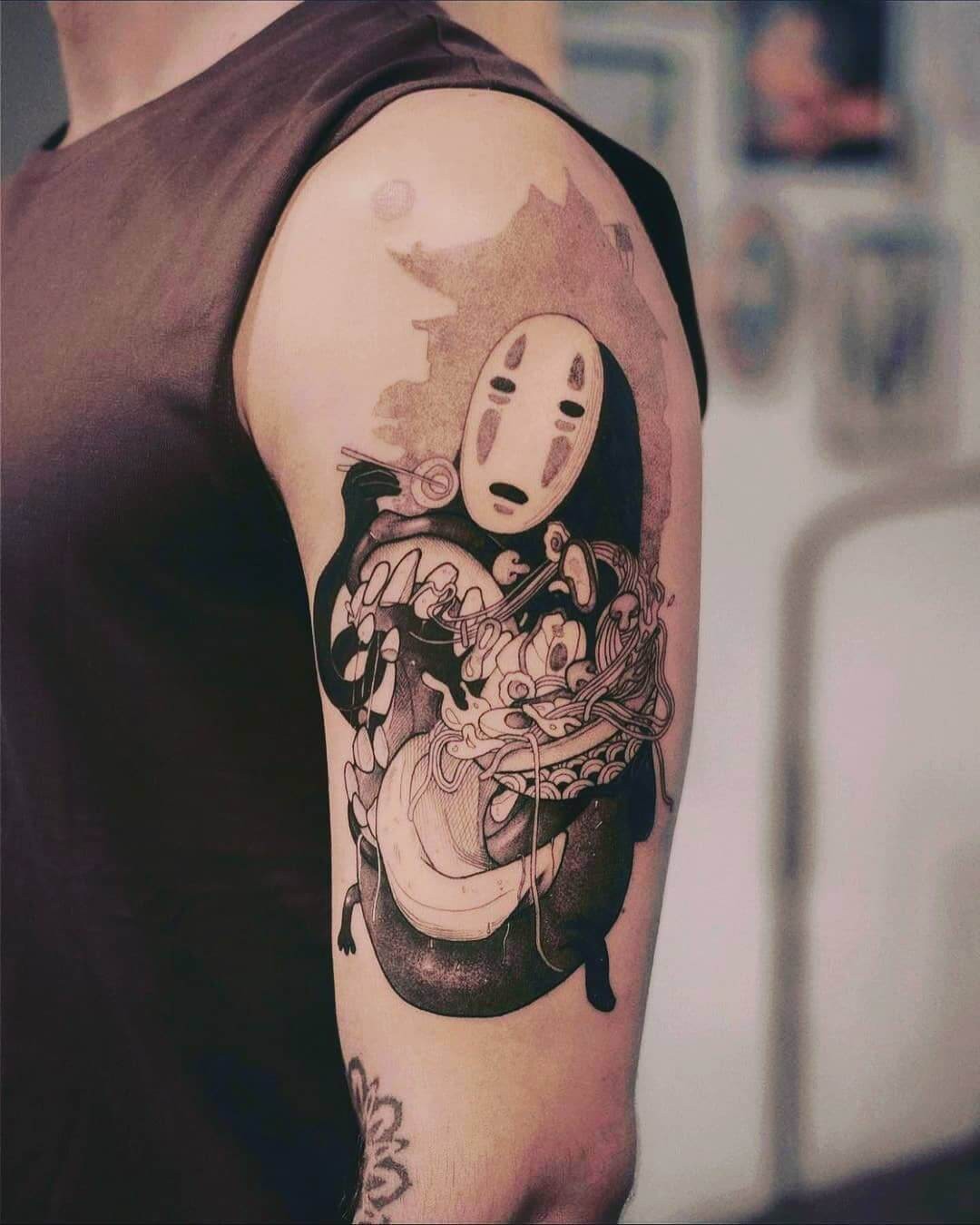 The Epic No Face X Chihiro X Ramen Tattoo