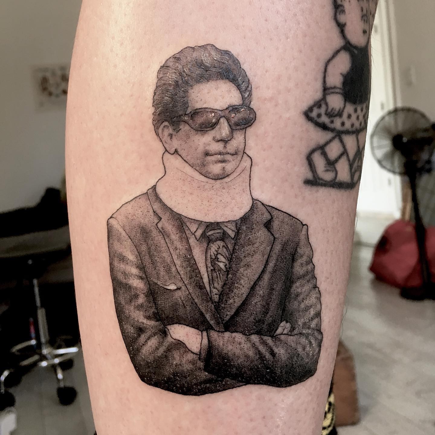 Black Work Character Sopranos Tattoo