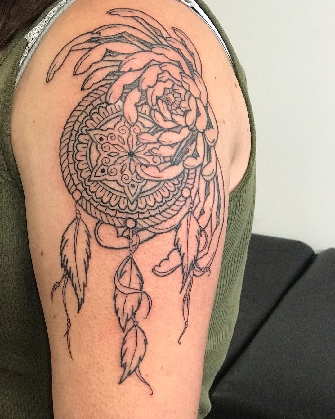 Dreamcatcher Chrysanthemum Tattoo