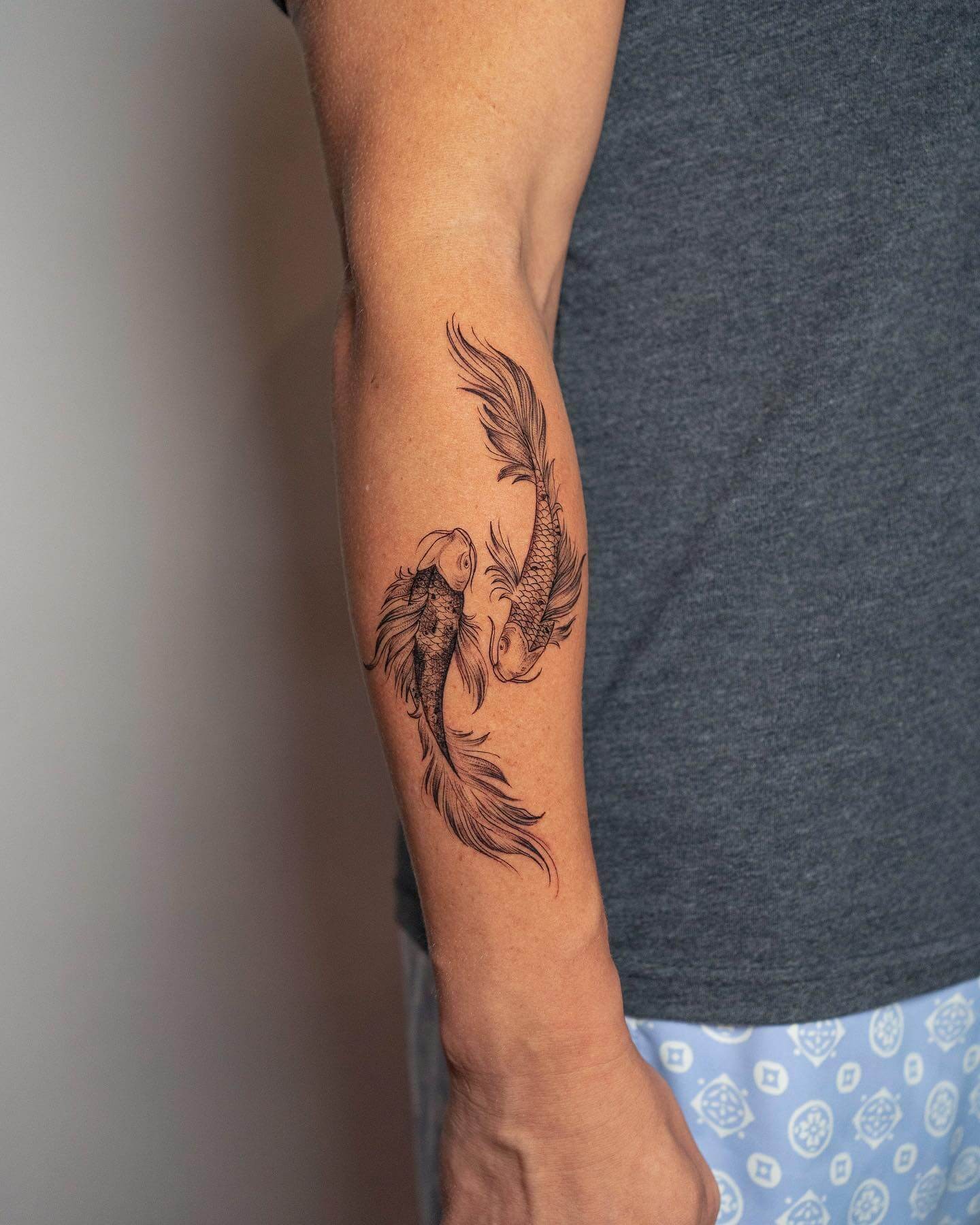 Beautiful Fish Sketch Male Pisces Tattoo