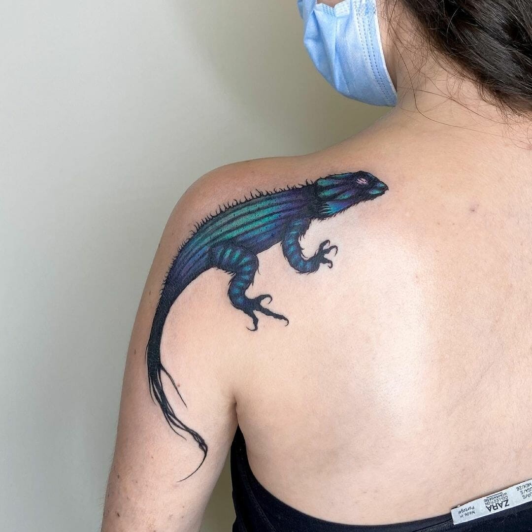 Colourful Bearded Dragon Tattoo