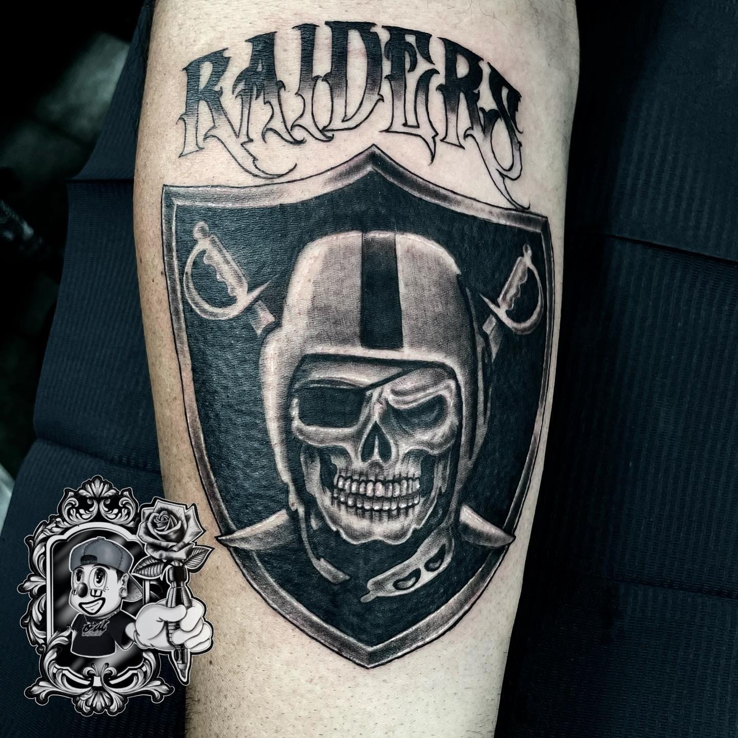 Raiders Crosby Skull Tattoo