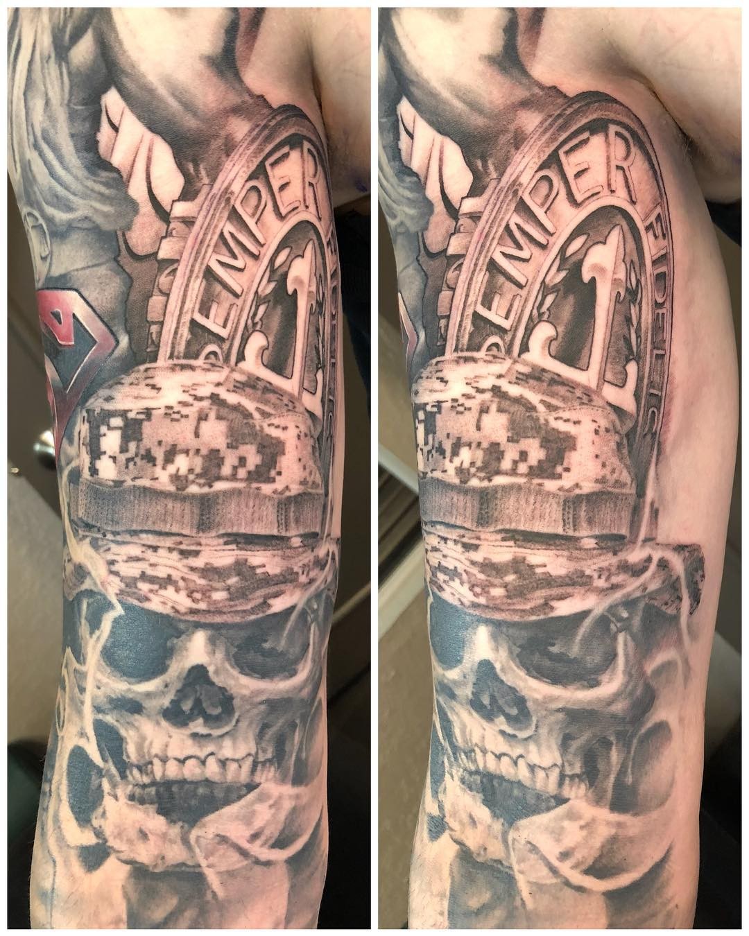 Semper Fi Skull Tattoo