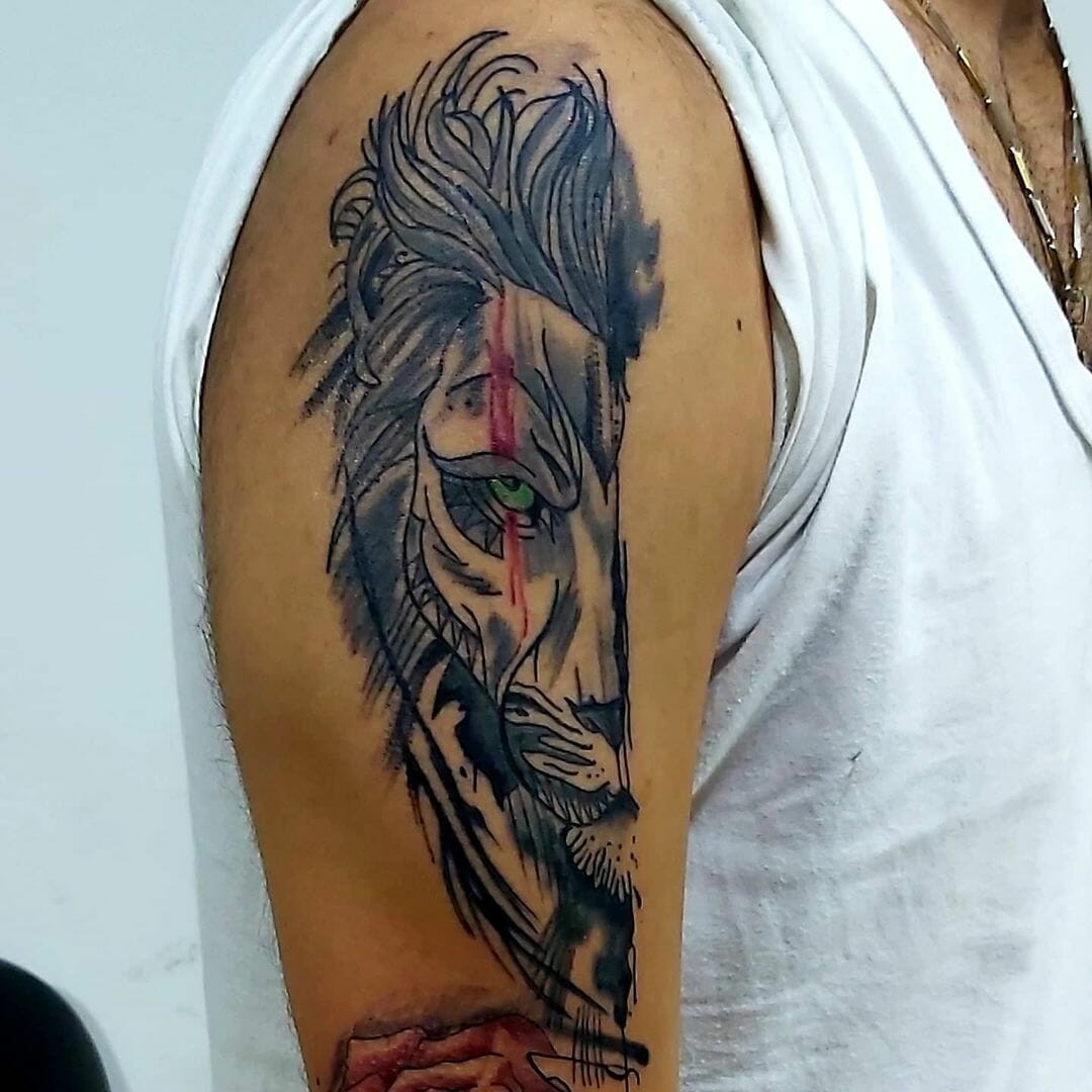 Scarred Lion King Tattoo