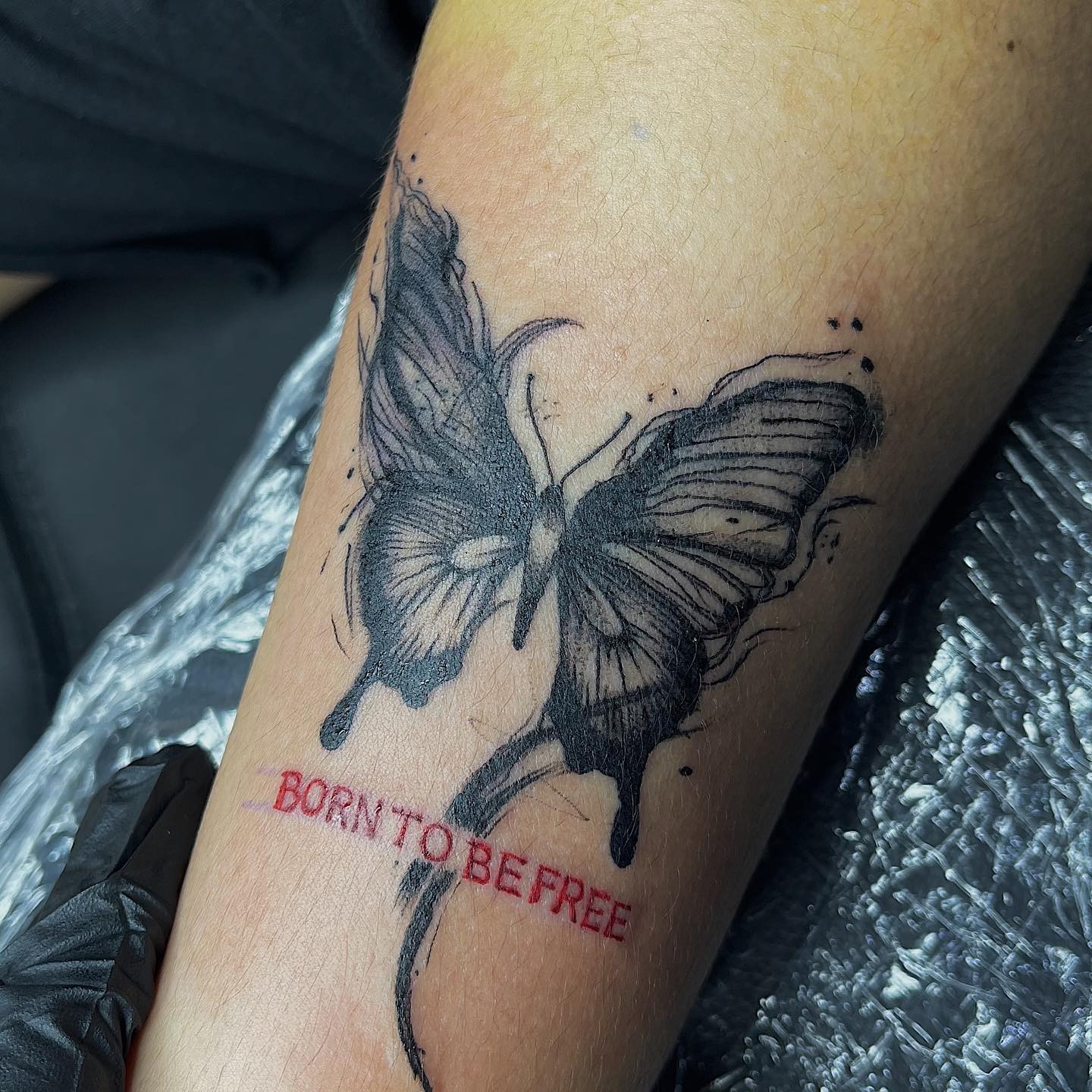 Font Tattoo With Butterfly