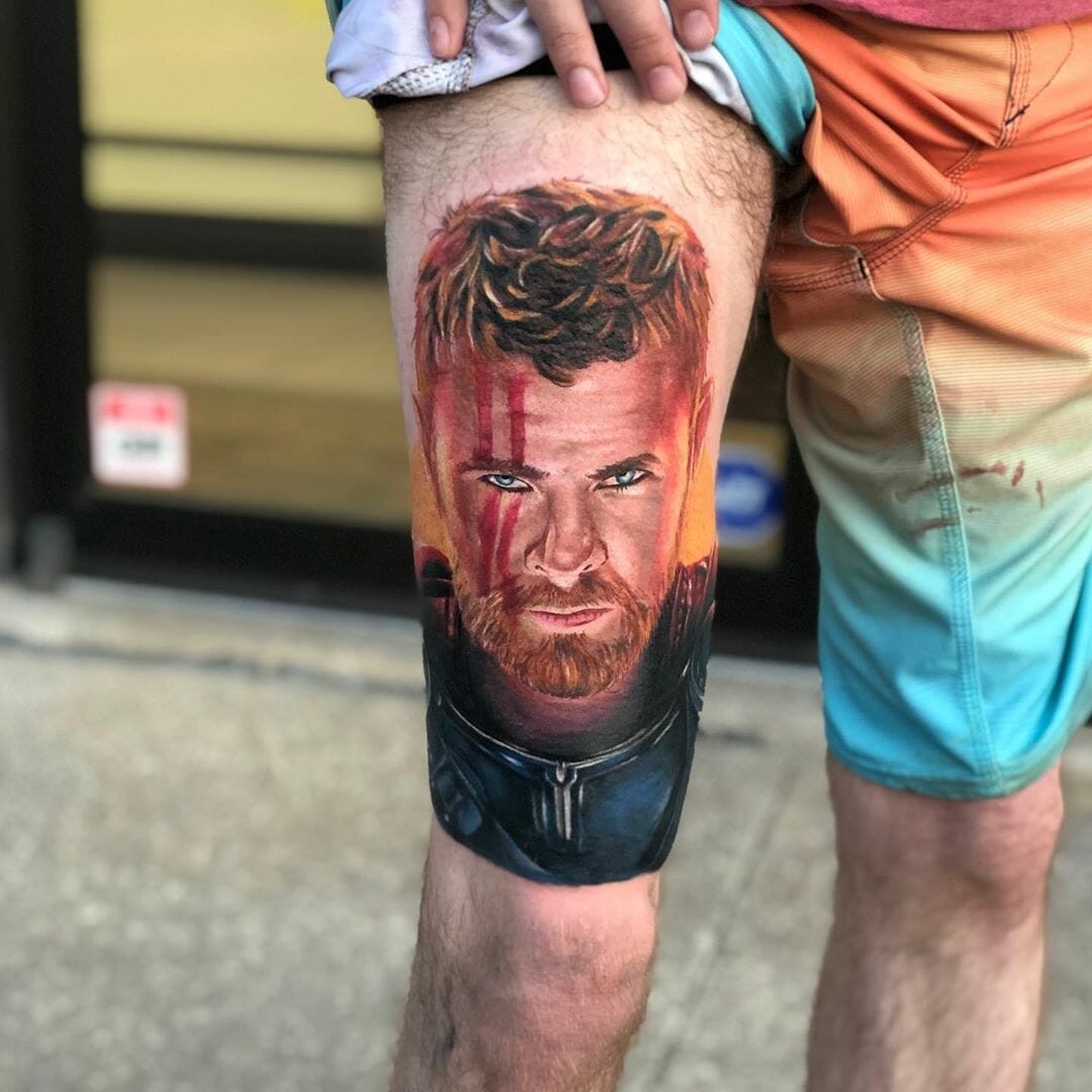 Realistic Thor Ragnarok Tattoo