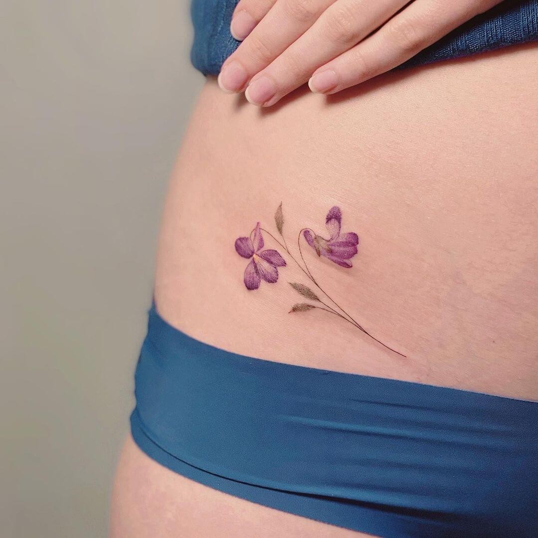 Violet Flower Tattoo