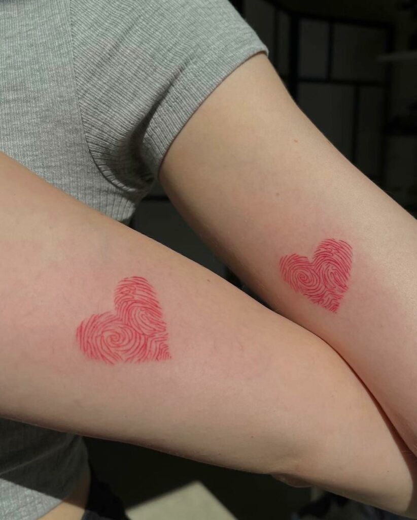 Fancy Couple Fingerprint Tattoo