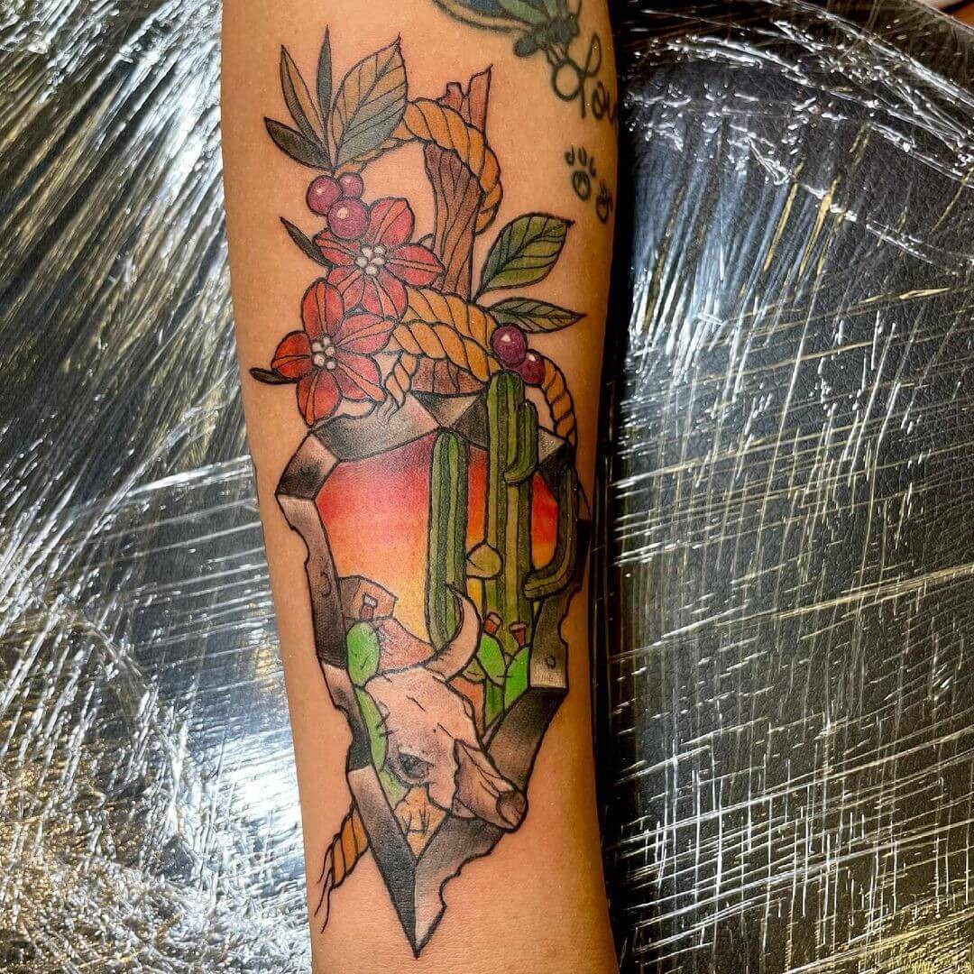 Colorful Arrowhead Tattoos