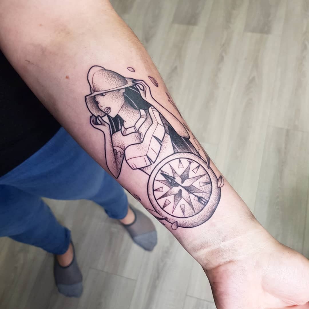 Pocahontas Compass Tattoo