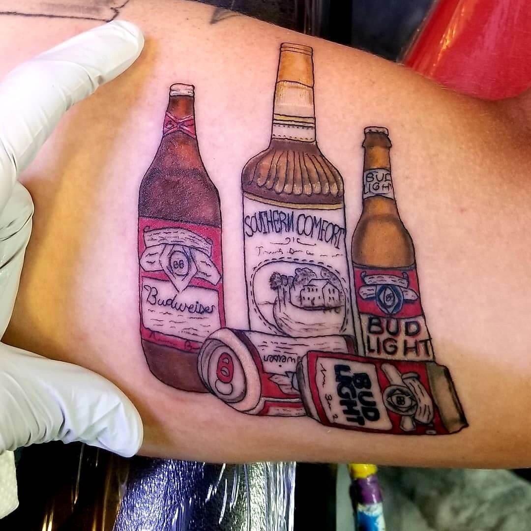 Bud Light With Budweiser Tattoo