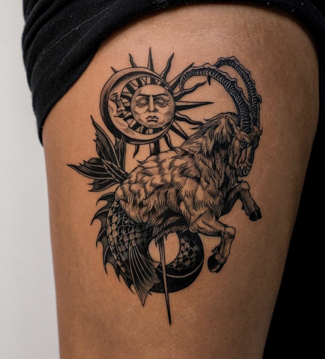 Capricorn Sea Goat Tattoo