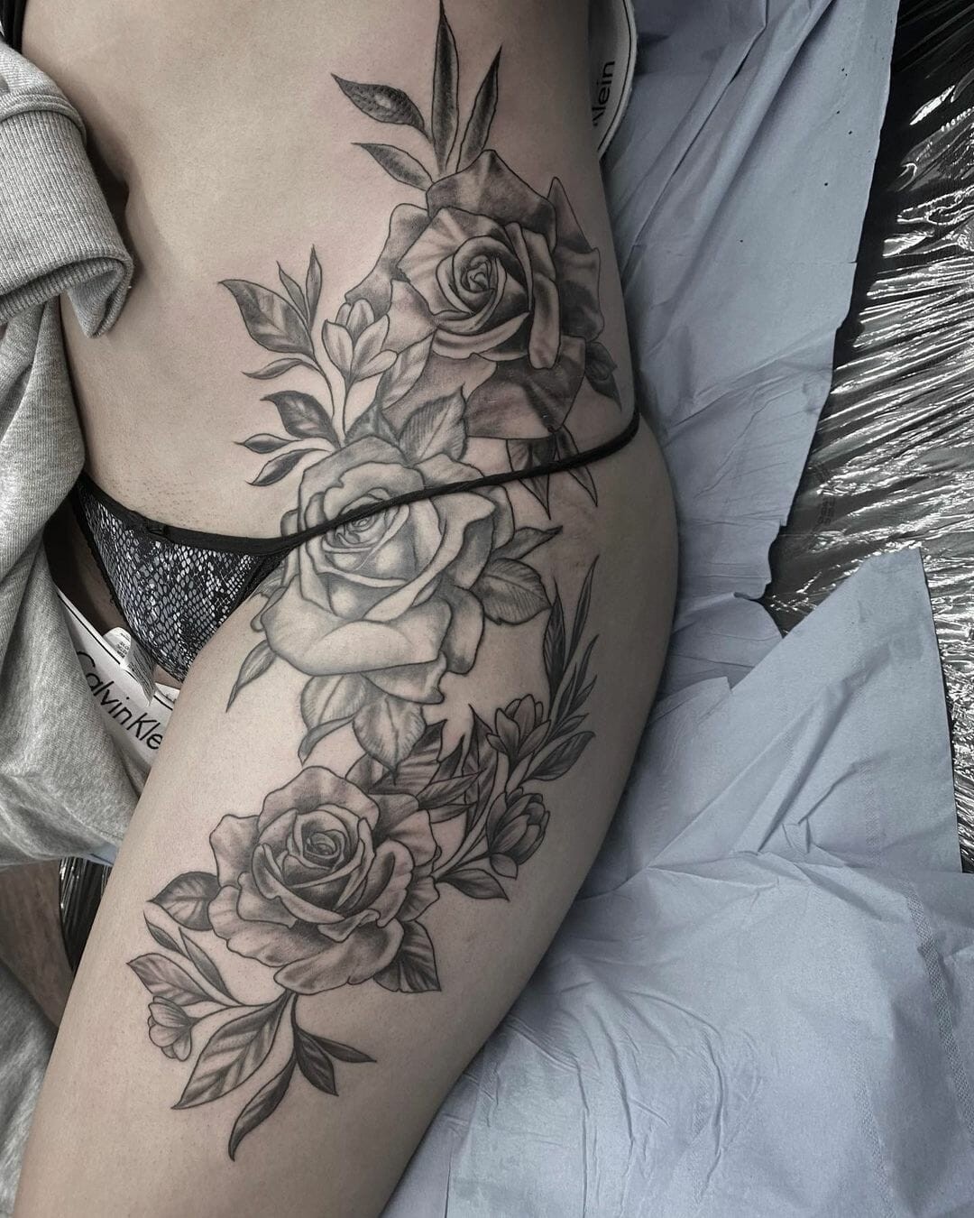 Black And White Rose Tattoo