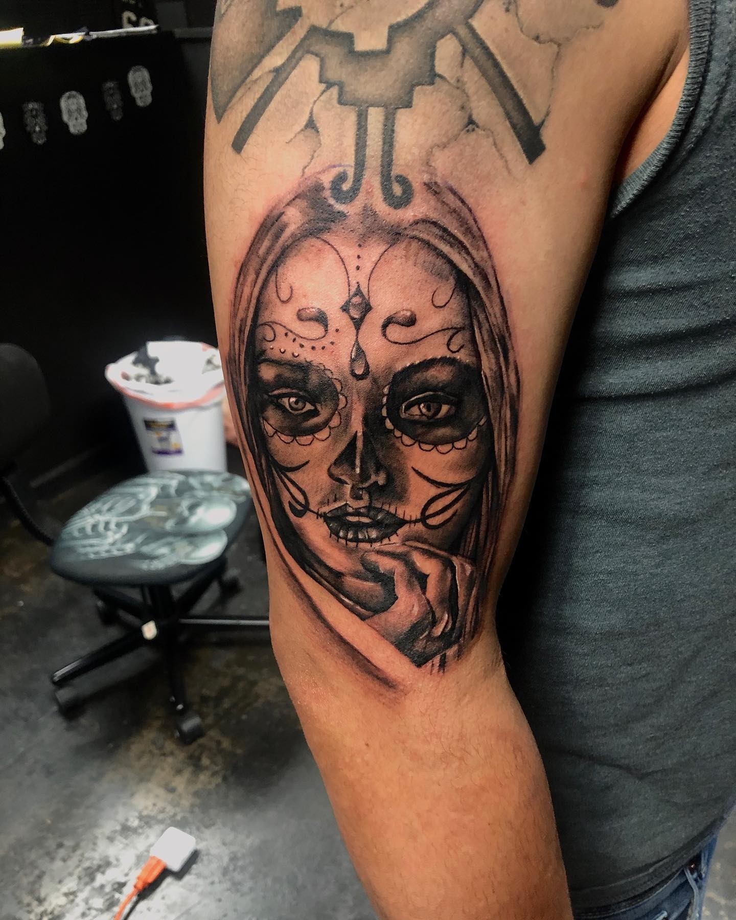 Simple Sugar Skull Tattoo