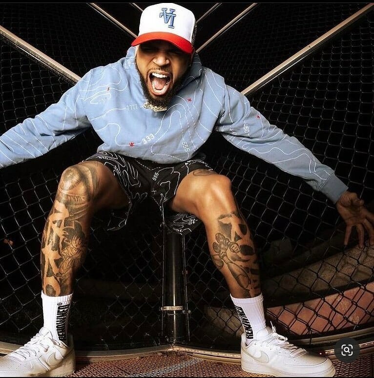 Chris Brown Leg Tattoo