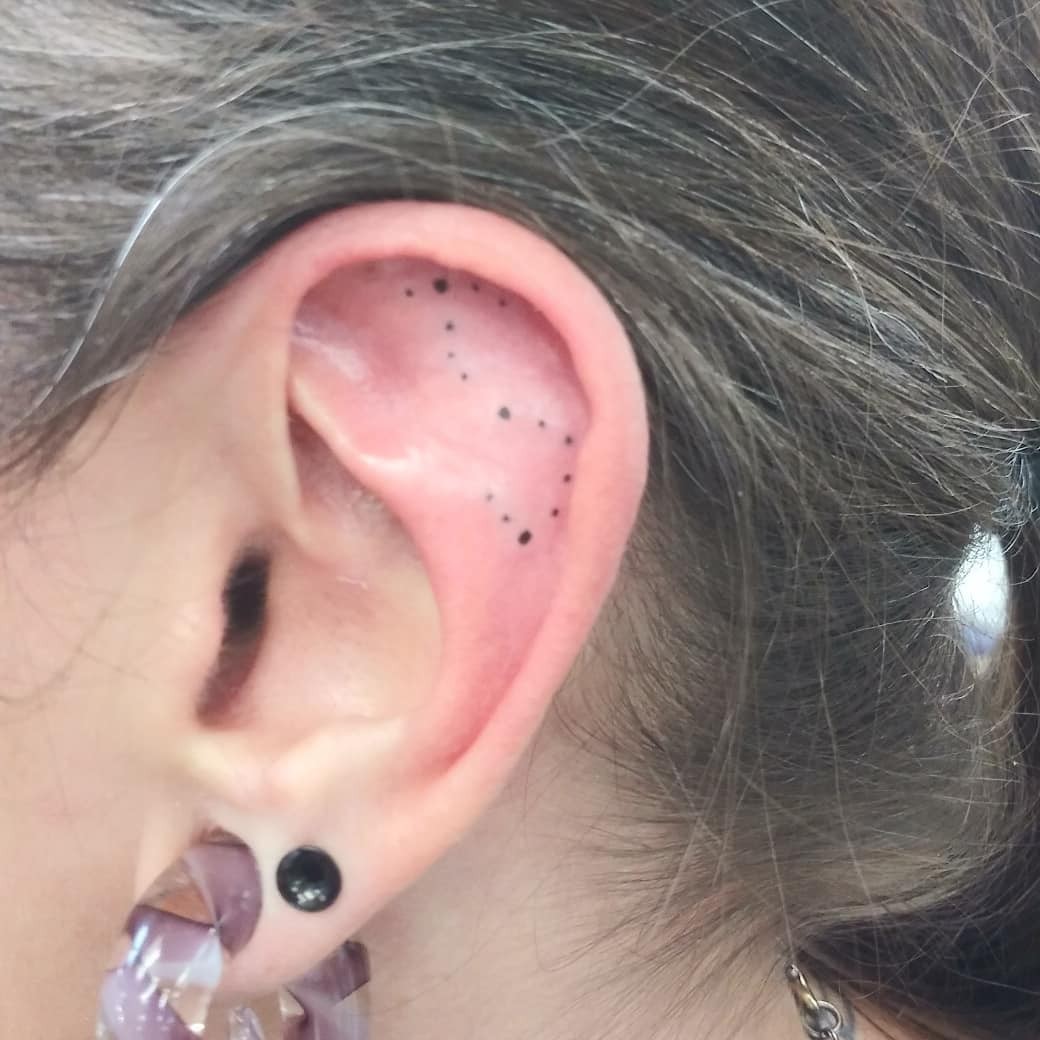 Scorpio Tattoos Designs Inside Ear Placement Scorpio Tattoo Small Constellation