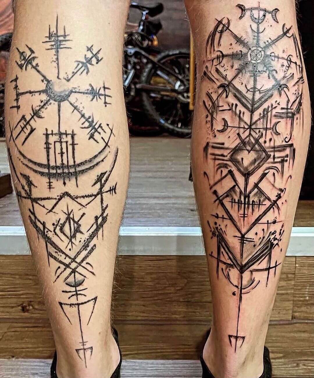 Black Ink Rune Tattoo