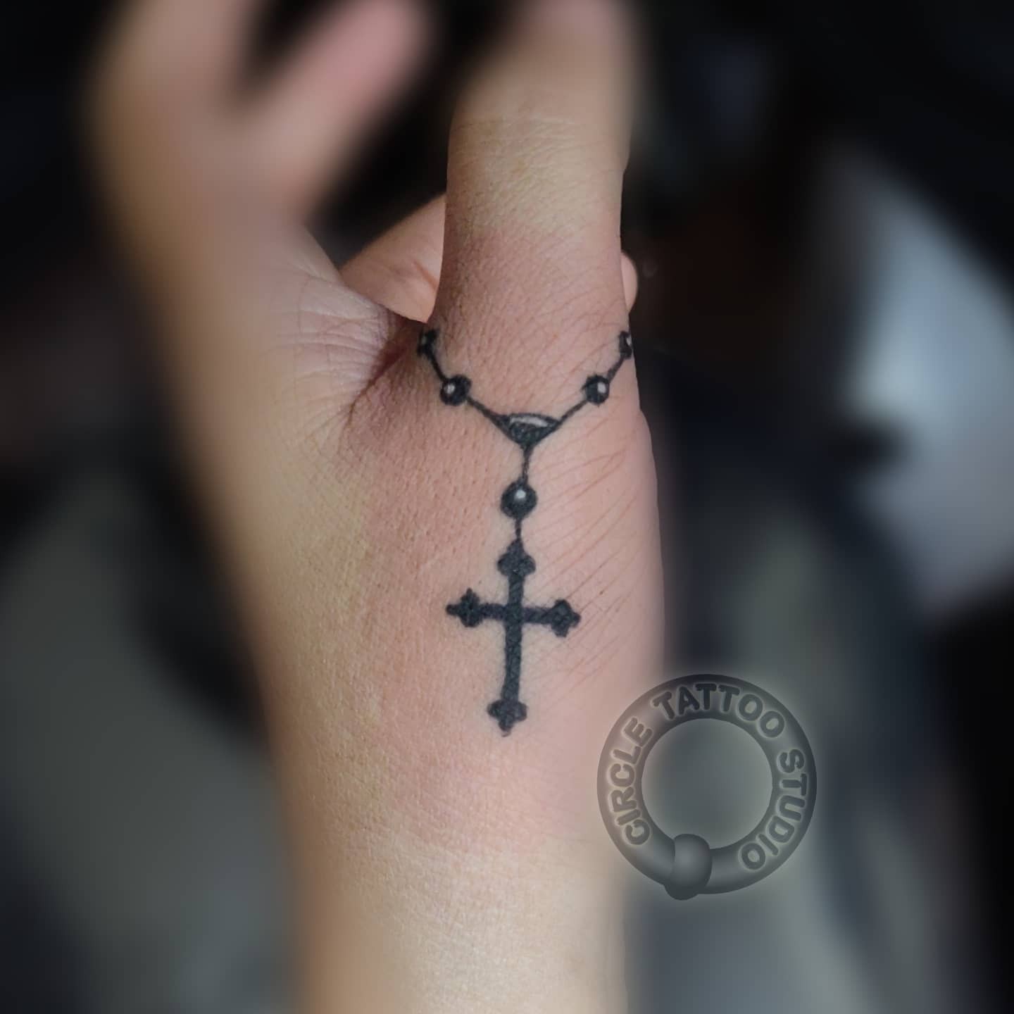 Dainty Rosary Finger Tattoo Designs