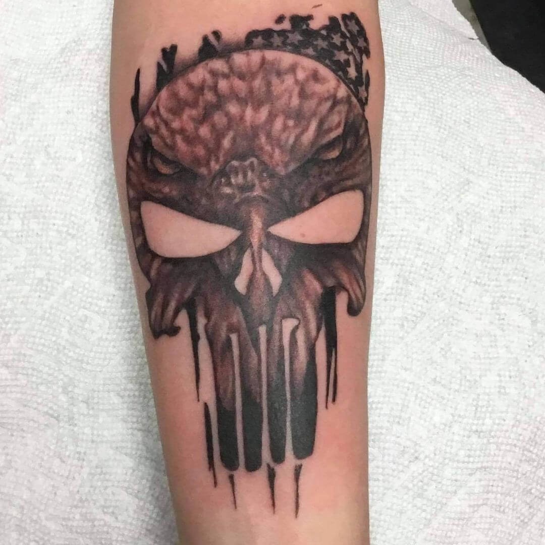 Black Ink Punisher Tattoo Ideas