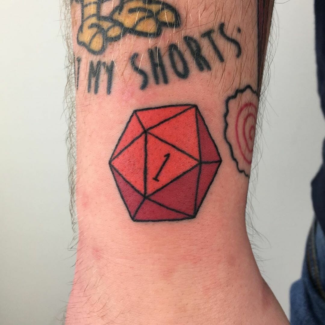 Monocolor d20 Tattoo