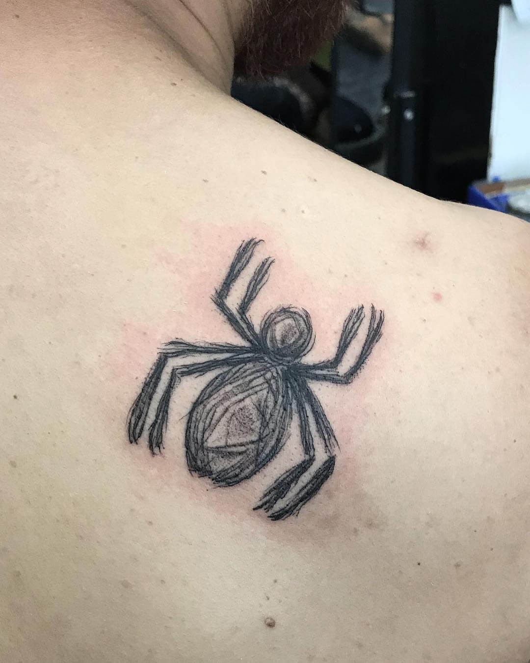 Pencil Sketch Black Spiderman Tattoo Design