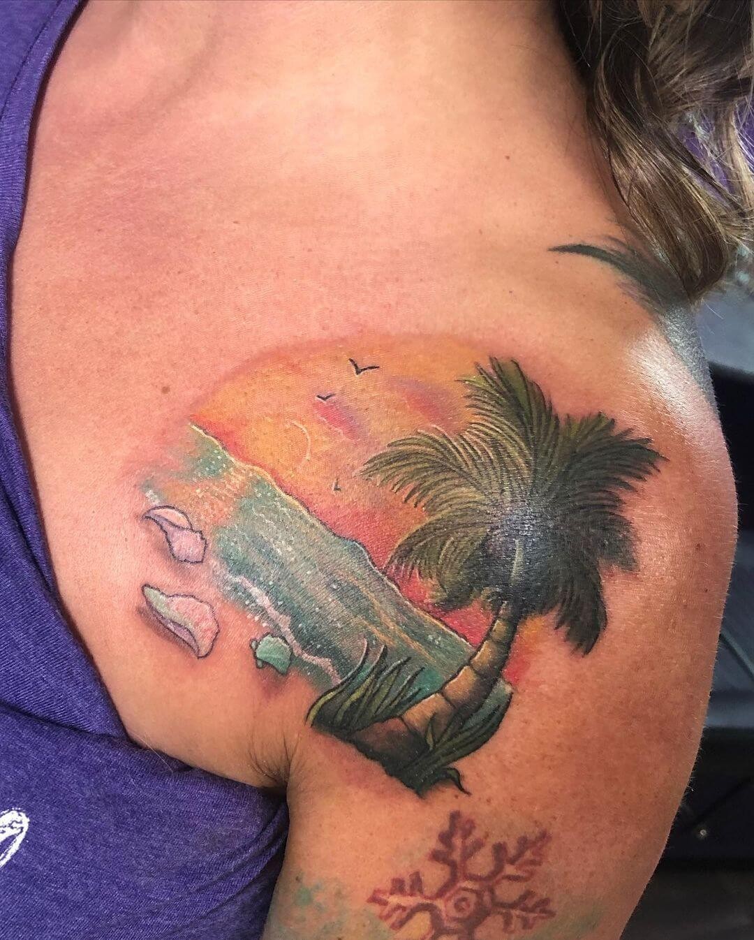 Beach And Ocean Tattoo