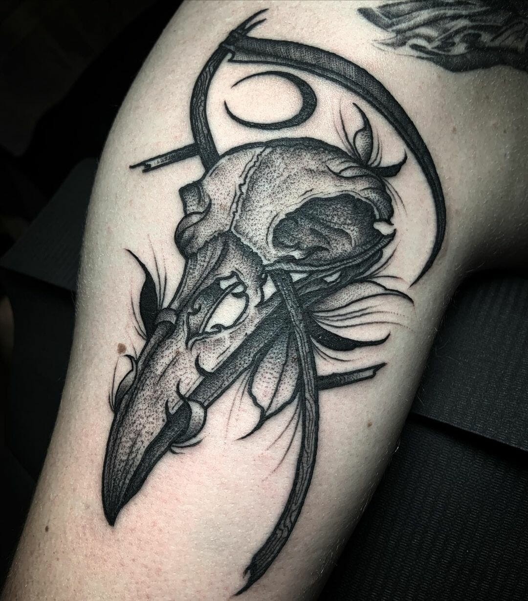 Mythological Ravel Skull Tattoo