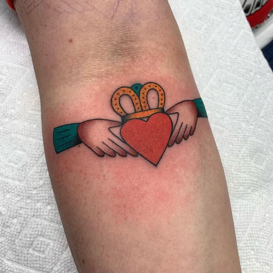 Claddagh Tattoos Over Forearm