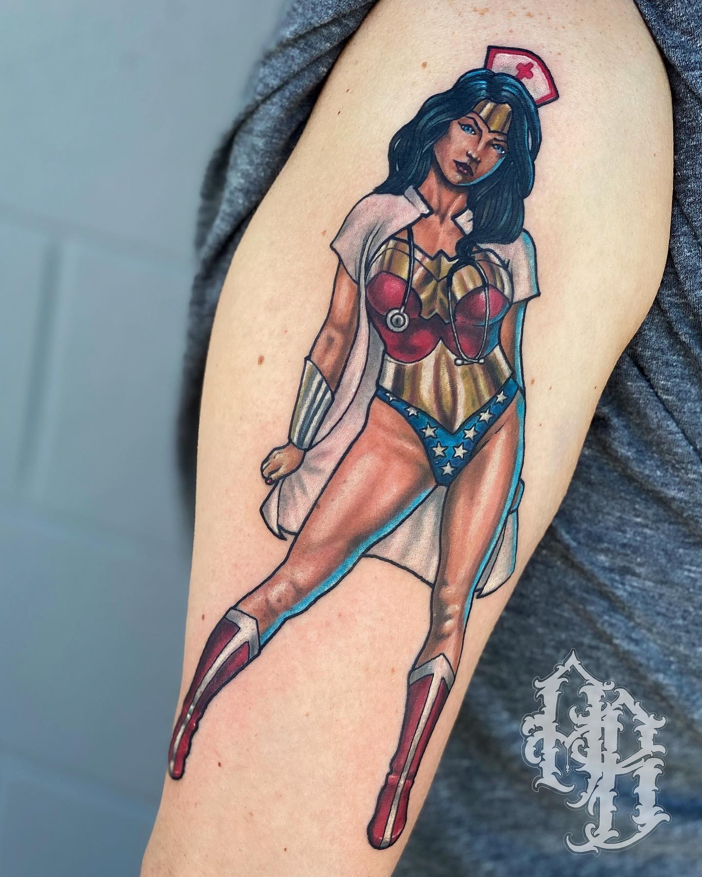 Pin-Up Nurse Costume Tattoo