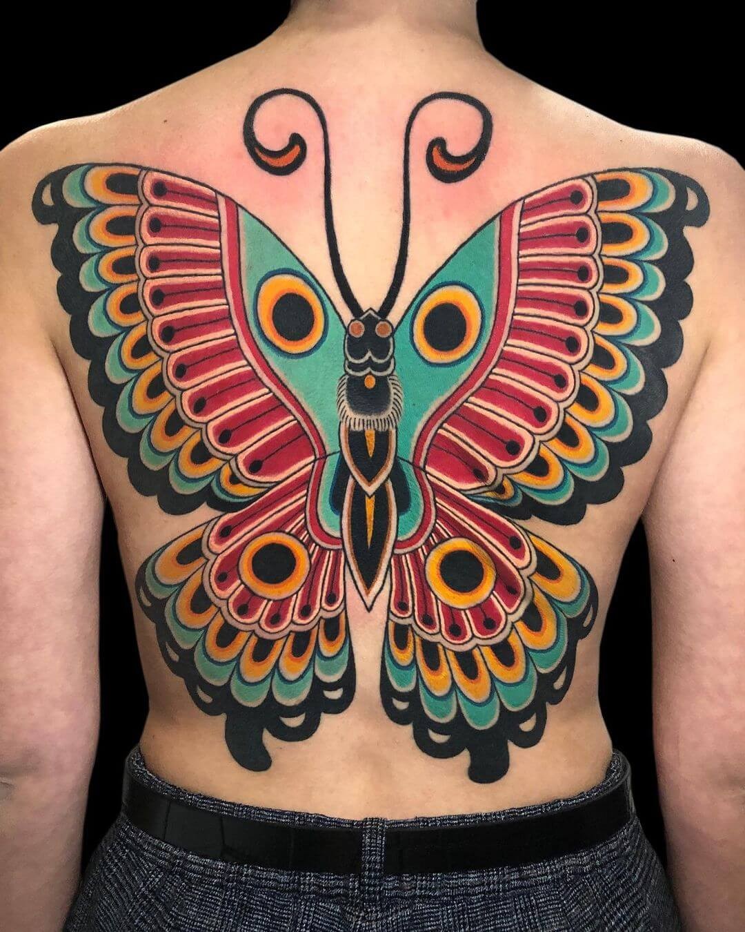 3D Butterfly Tattoo On Back