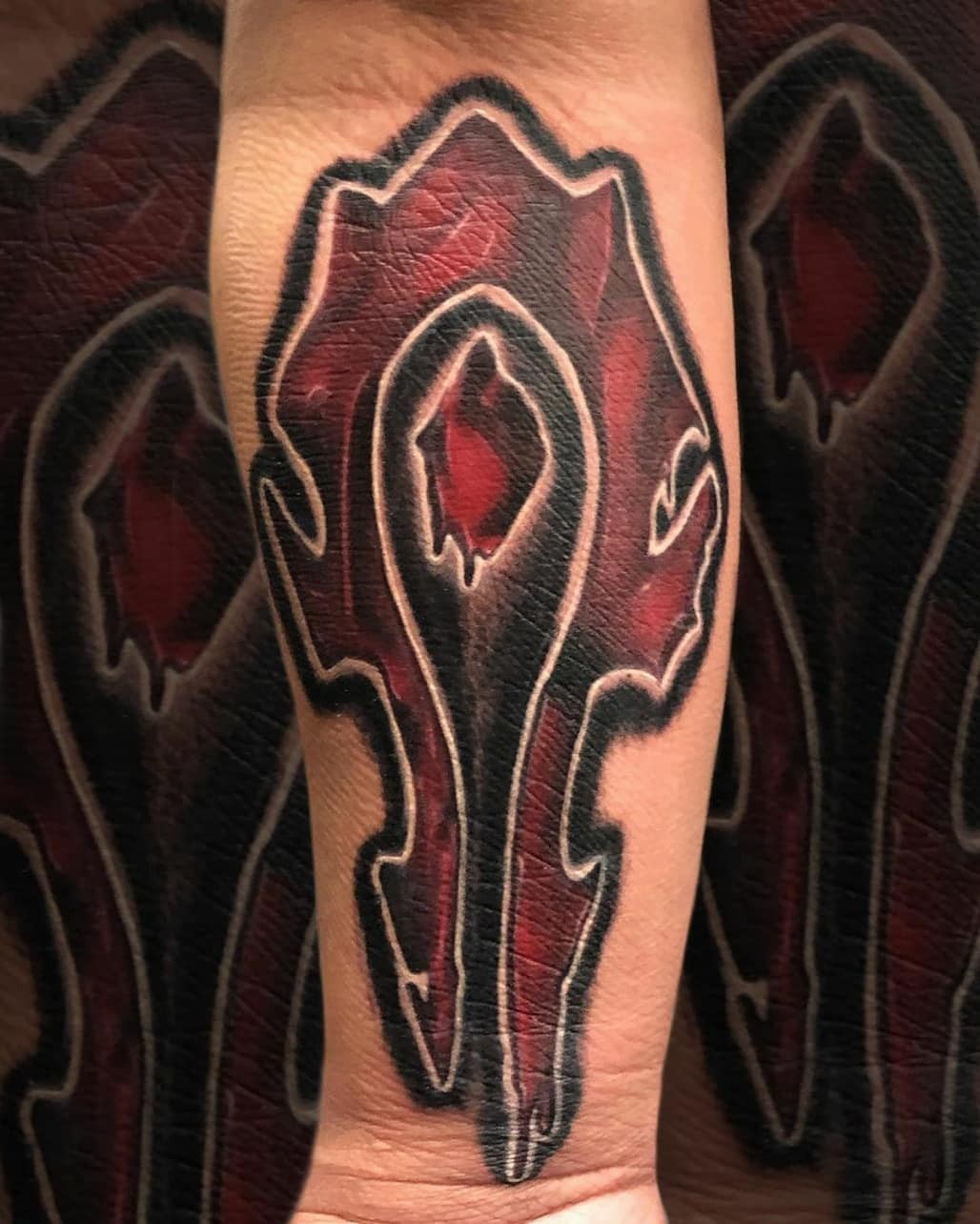 World Of Warcraft Tattoo Burgundy & Black Tattoos