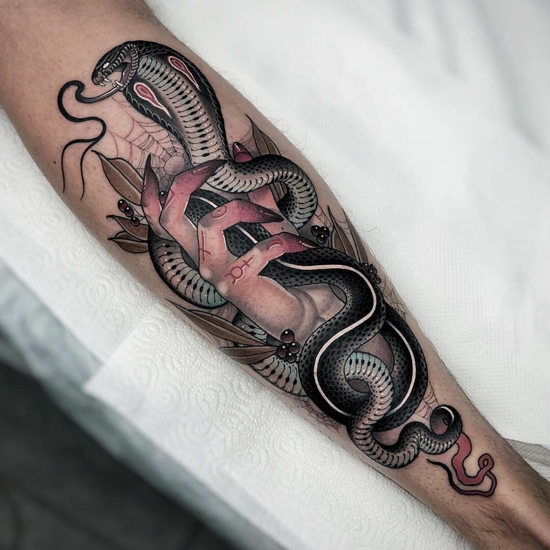 Snake Wrapped Around Arm Tattoo