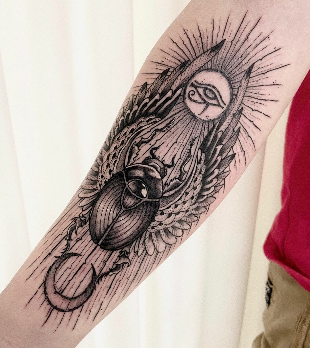 Detailed Egyptian Beetle Tattoo