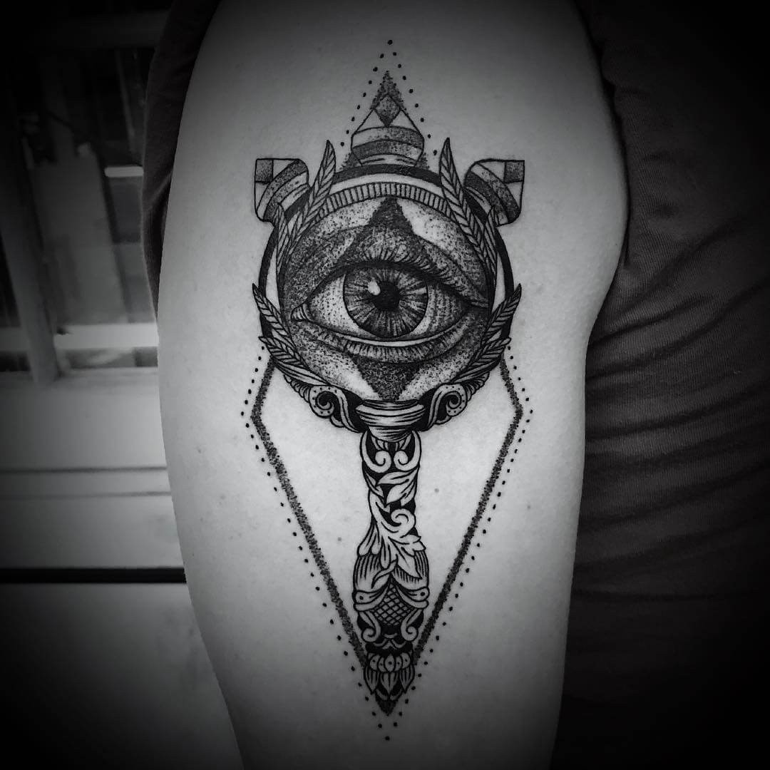 Fine Line Lens Of Truth Tattoo Design