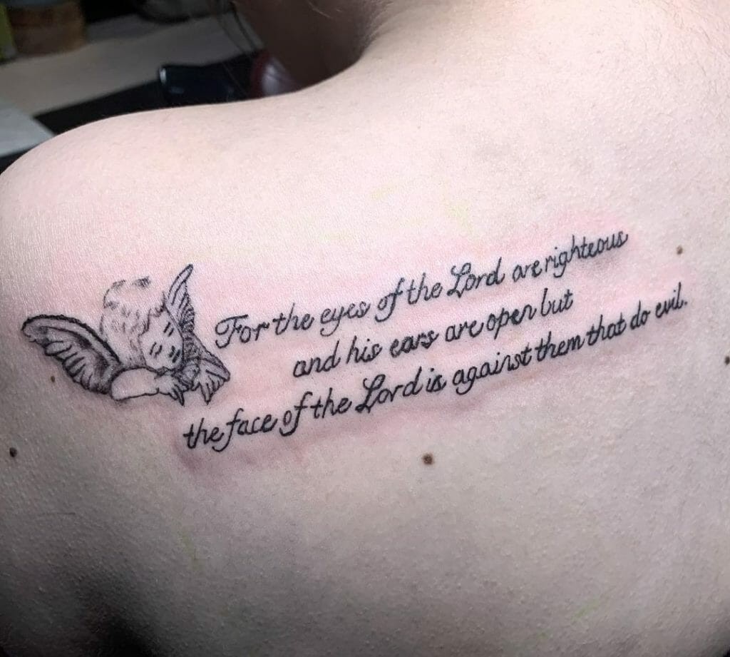 The Angel And The Bible Verse Tattoo