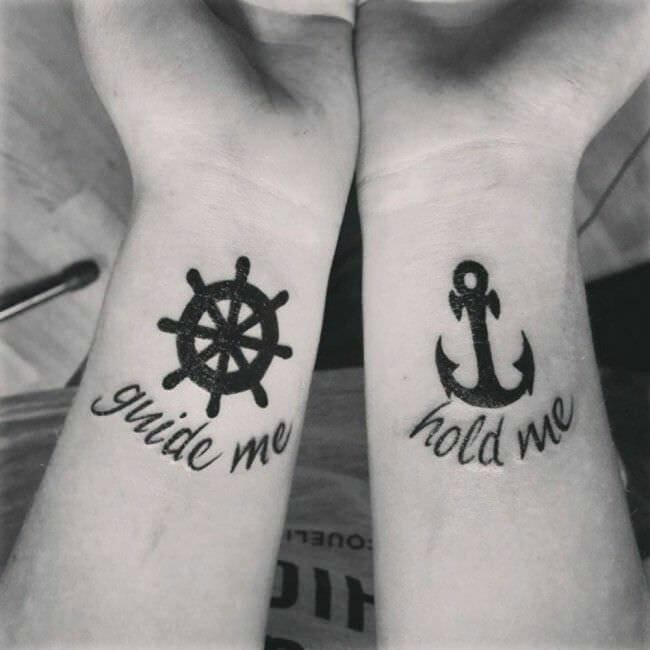 Wheel & Anchor Tattoos