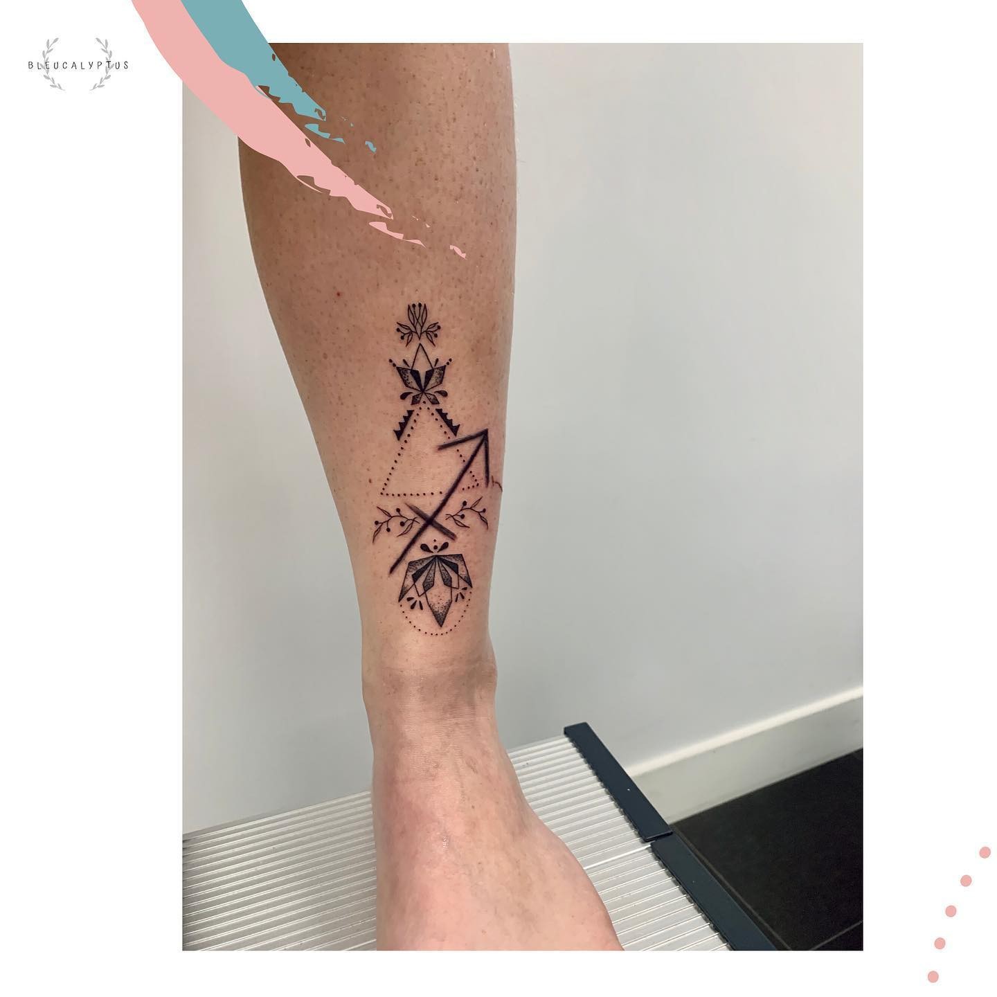 Sagittarius Tattoo Along With The Geometrical Triangle