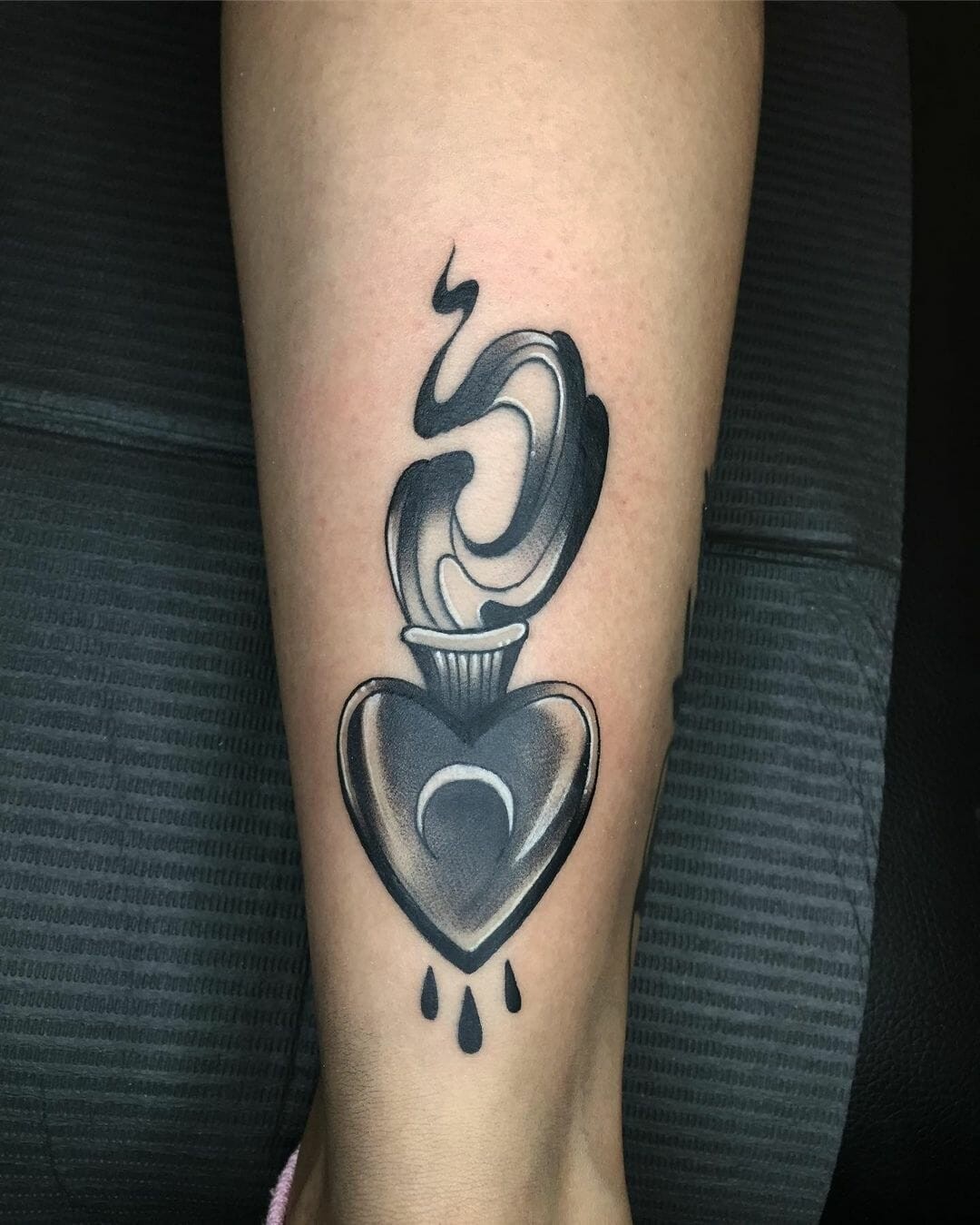 Black Bleeding Heart Tattoo