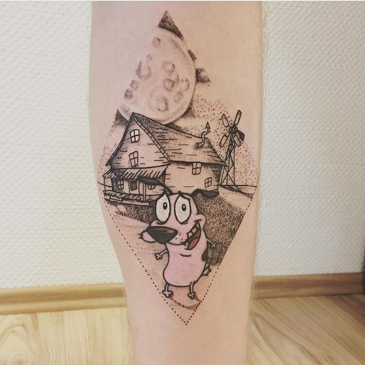 Rhomboid Courage The Cowardly Dog Tattoo