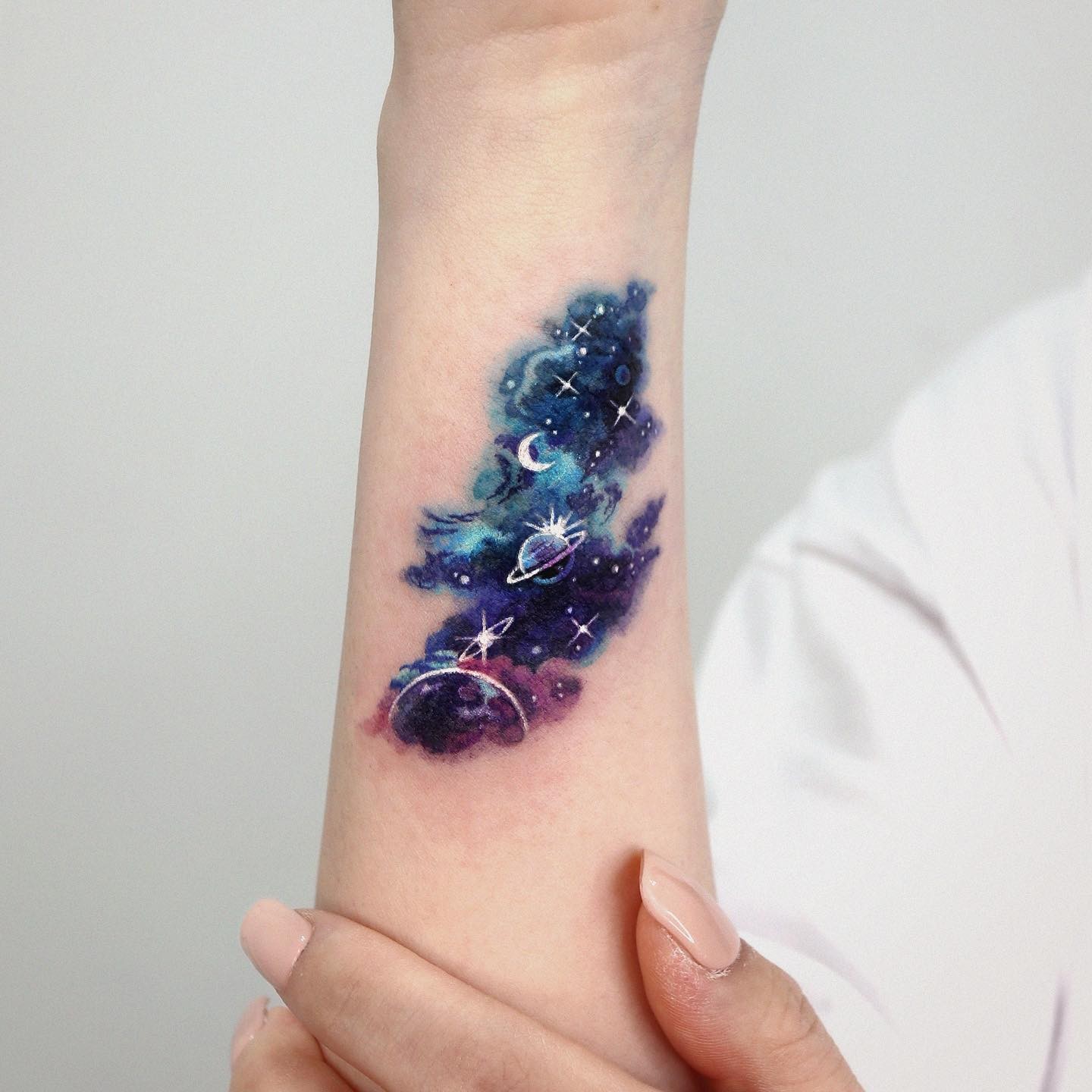 Mini Galaxy Tattoo Ideas On Forearm