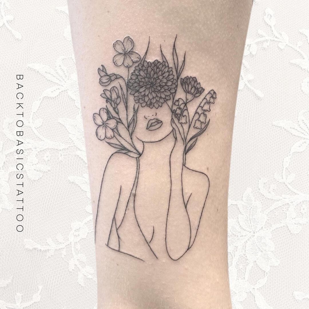 Simple Woman Body Silhouette Tattoo